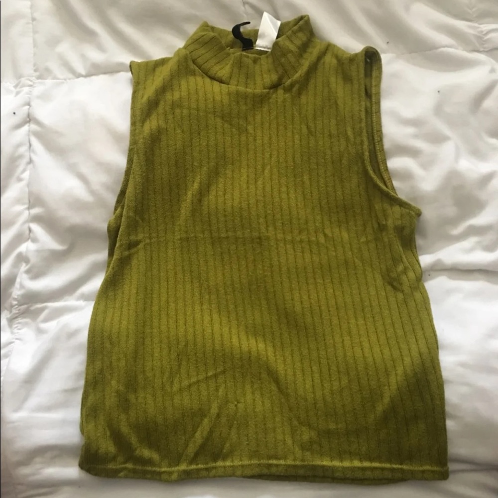 Olive Green Turtle Neck CropTop